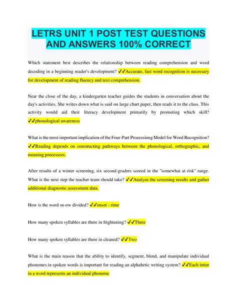 <b>understanding</b> of prefixes and suffixes o d. . Letrs unit 1 session 4 check for understanding answers